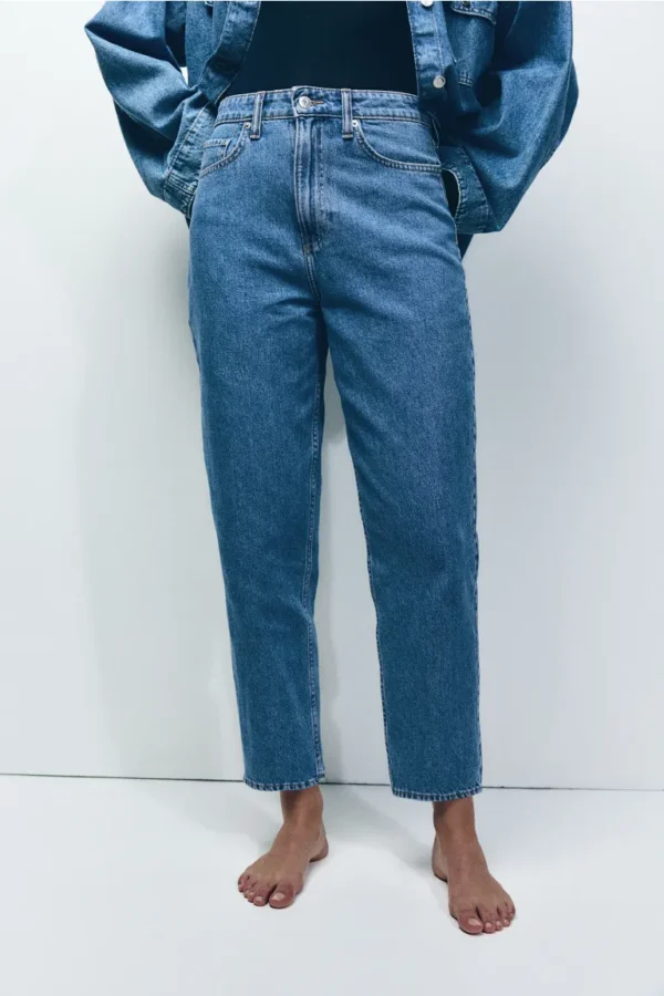 Mom Loose Fit Ultra High Ankle Jeans